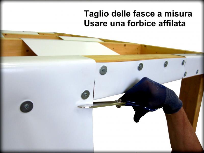 Taglio delle fasce dopo il montaggio su strutture in legno