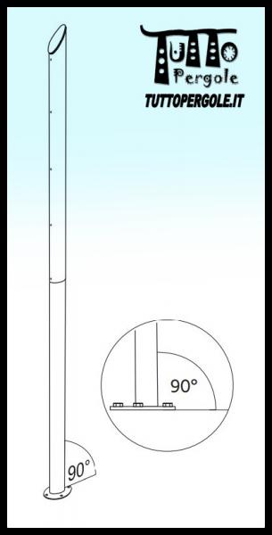 PALO  90° cm 275 diametro ellittico 10 cm x 6 cm spessore mm 2